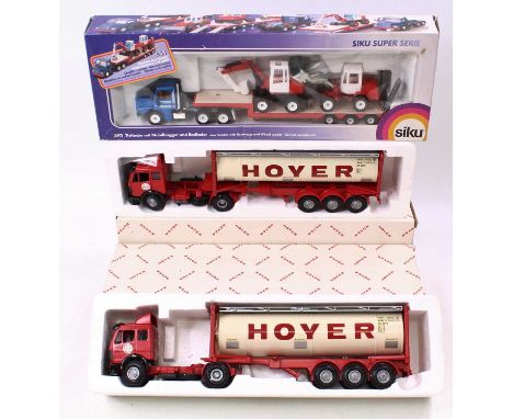 NZG 1/50 scale two No.317 Mercedes Benz 1748 Skelly &amp; Hoyer Demountable Tanks, together with Siku 1/55 scale No. 3911 Sca