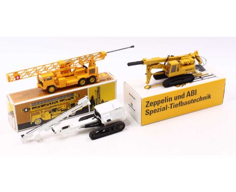 An NZG/Conrad three 1/50 scale models to include No. 2815 Zeppelin ZR28T with Abbey Mobile Ramp Equipment, together with No. 