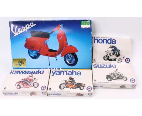 PROTAR 1.8 scale 113 Vespa Primavera 125cc inc Detailed engine/suspension (Mint sealed bags inside box), ENTEX 1.25 Sidecar S