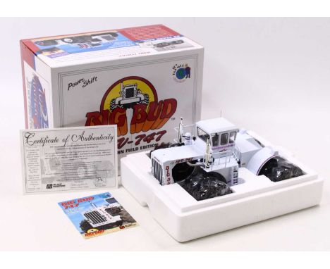 A Toy Farmer 25th Anniversary 1/32 scale diecast model of a Big Bud 900HB 16V/747 in white body, appears as issued in the ori