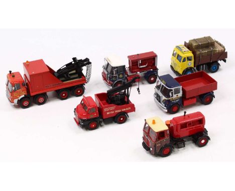 A Code 3 1/50 scale group of six loose diecast to include; an Atkinson articulated flat bed by W&amp;J Riding Ltd in dark blu