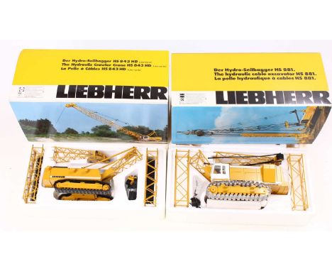 Conrad group of 2 1/50 scale Liebherr Models to include a No. 2831 hydraulic cable excavator HS881, together with No. 2731 hy