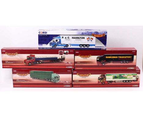 A Corgi Hauliers of Renown 1/50 scale limited edition group of five boxed modern issue haulage models to include No. CC14009 