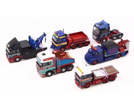 A group of Code 3 Corgi and Dinky loose 1/50 scale diecast to include Scania Topline curtain side with made up rear bed, a St