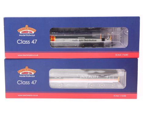 Two Bachmann Branch-line class 47 diesel locos, 21 DCC: 32-815 No.47834 ‘Fire Fly’ BR Intercity Swallow; 32-816 No.47365 ‘Dia