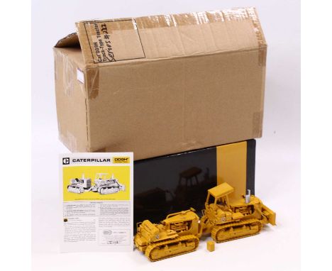 A Classic Construction Models 1/48 scale Precision Diecast model of a Caterpillar DD9H Track-Type Tractor in tan body, housed