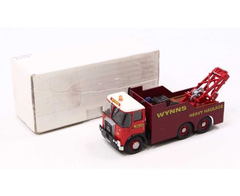 A Corgi Toys Code 3 1/50 scale model of an Atkinson Wynns Wrecker in red cab with white roof Mam ? maroon back with red jib a