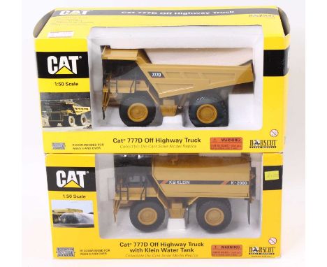 A Norscot 1/50 scale group of two CAT boxed models to include No. 55104 Off Highway Truck 77D, together with a No. 55142 Off 