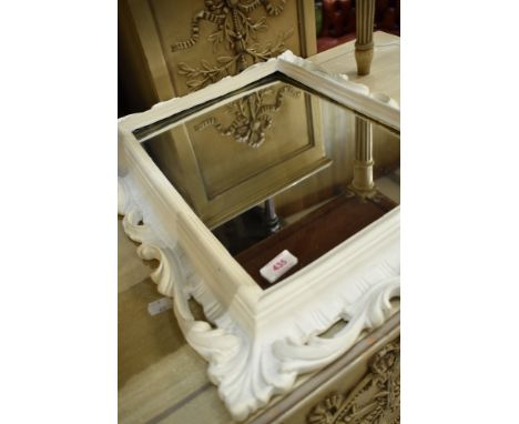 A scroll frame wall mirror, over painted , approx 55 x 45cm