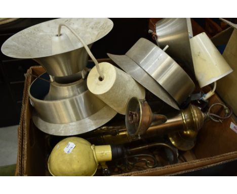 A box of assorted light fittings