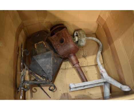 Two outside light fittings and a carriage style lamp