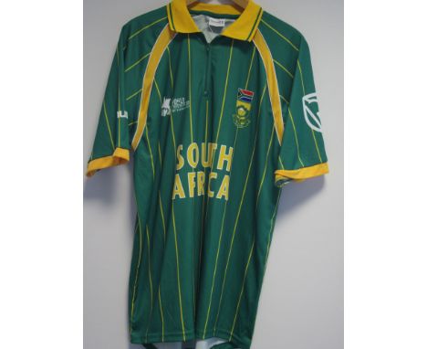 CRICKET ANDREW HALL South Africa 2007 ICC World Twenty 20 playing shirt belonging to Andrew Hall. Good