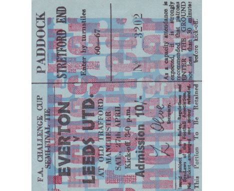 1968 FA CUP SEMI-FINAL TICKET Everton v. Leeds United 27/4/1968 played at Man. Utd. Good