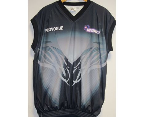 CRICKET ANDREW HALL Indian Cricket League World XI 2008 playing pullover , short sleeve, belonging to Andrew Hall of South Af