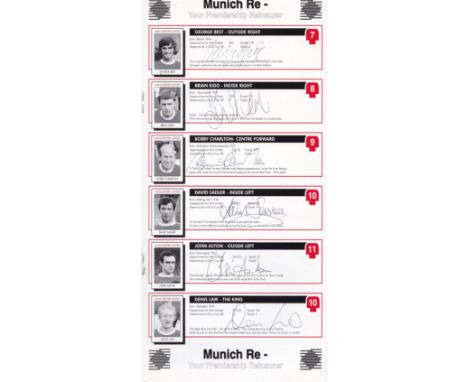 MANCHESTER UNITED 1968 Menu for the Manchester United 1968 European Cup Winners Grand Reunion Charity Dinner Tour of Ireland,