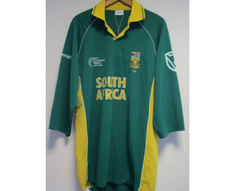 CRICKET ANDREW HALL South Africa 2006 ICC Champions Trophy playing shirt worh by Andrew Hall with "Hall 99" on the back. Good