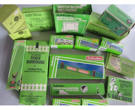 SUBBUTEO A box of 18 different packages, all of which bar one are boxed, of accessories including Fence Surrounds, Score Reco