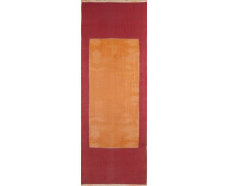 A SILK LAWON, PALEMBANG, SUMATRA, INDONESIA, 1850-1900 of rectangular form, handwoven silk, resist dyed with tritik process, 