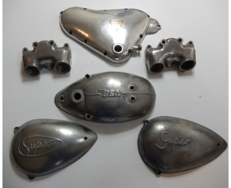 A selection of BSA and Triumph engine coversincluding three believed BSA Bantam D7 and a Triumph pre unit timing cover (stamp