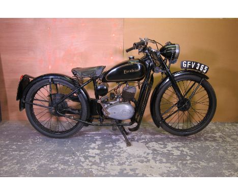 c.1955 Excelsior 98cc Consort F4Registration no. GFV 365 (see text)Frame no. F4S/2014Engine no. 652A 3858During WWII Excelsio