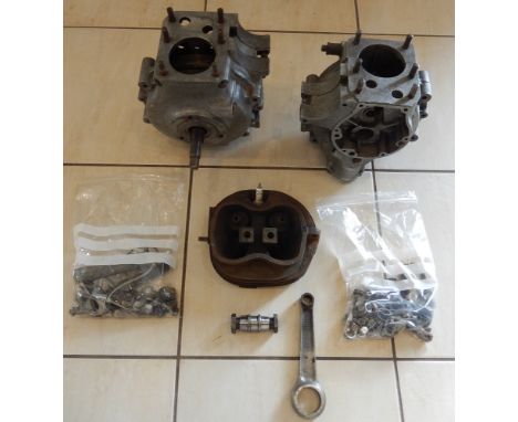 Two BSA C11 engine casingsnumbered XC11 T.1075. with matching casing numbers 292518 and the other numbered ZC11.29157 with fl