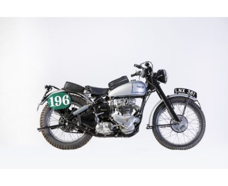 Ex-Jim Alves, ISDT Gold Medal Winning1951 Triumph 500cc TrophyRegistration no. LNX 361 Frame no. 9806 NAEngine no. TR5 17479 