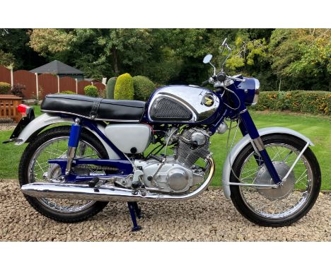 c.1965 Honda CB77Registration no. PUA 74DFrame no. 312484Engine no. CB77E-1008327 (see text)Honda's first model to make an im