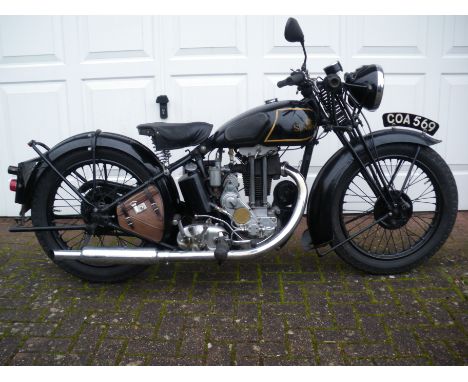 1936 Sunbeam 347cc Model 14Registration no. COA 569Frame no. 225.430.262Engine no. 225.420.287Combining the Model 8's bottom-