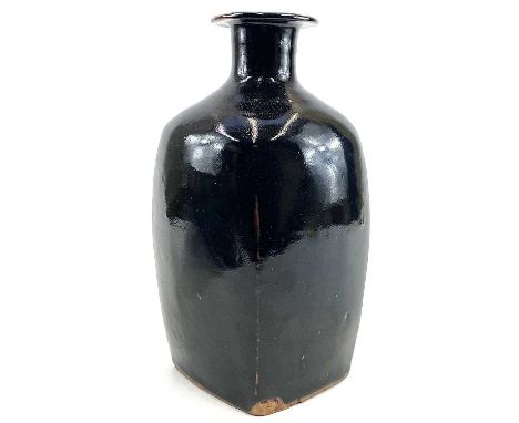 Trevor CORSER (1938-2015) Bottle vase  Stoneware with tenmoku glaze, impressed Leach Pottery and personal seal in base, 31cm.