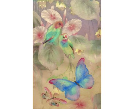 Edward Julius DETMOLD (1883-1957) Where the Lotus Blooms Etching in colours, signed, numbered 2/12, image size 41.5 x 26cm.