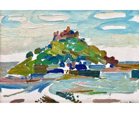 Fred YATES (1922-2008) St Michael's Mount  Oil on board, signed, 14 x 21cm.This little oil is in very good condition but need