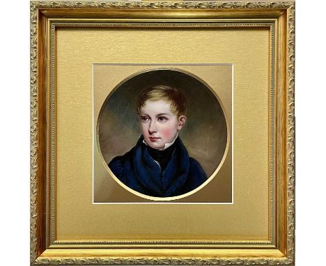 Follower of Thomas LAWRENCE (1769-1830) Portrait of a Young Gentleman Oil on board, 15.5cm diameter