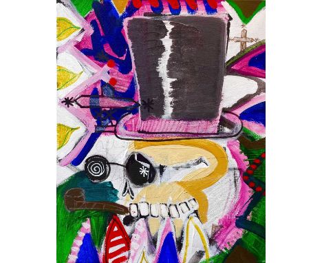Tony SHIELS (1938) Portrait of Baron Samedi, 2009 Acrylic on canvasSigned and dated '0940 x 50cm