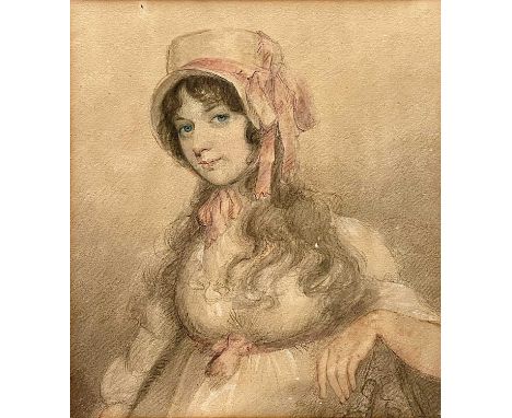 Follower of Nathaniel HONE (1718-1784) Portrait Watercolour, 19x17cm