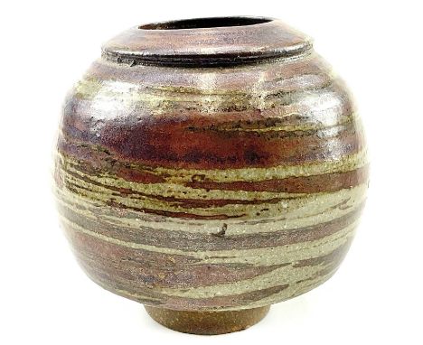 Jason WASON (1946) Globular vessel Stoneware, impressed personal and Leach Pottery seals to base, 10.5cm.There are three smal