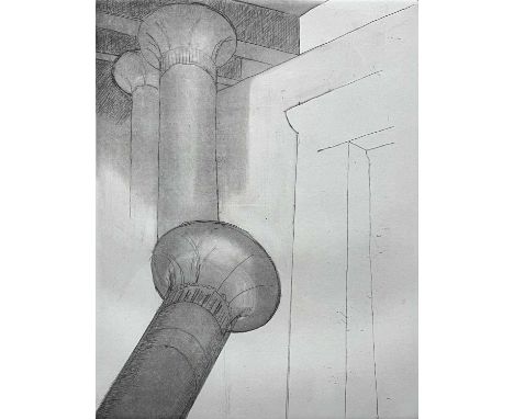 Karl WESCHKE (1925-2005) Interior Study, temple of Horus, Edfu - The Egyptian Suite, 1994 Etching, signed, titled and numbere