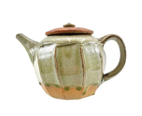 Richard BATTERHAM (1936-2021) Cut-sided teapot Stoneware, 14cm.There is a glued replair to the lid, please see additional ima