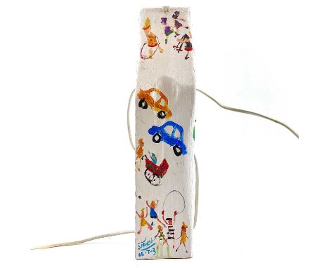 Simeon STAFFORD (1956) Lamp Base  Painted wood, signed and dated, 40cm.