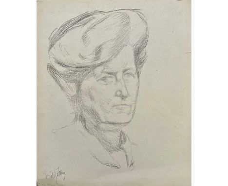 Emile Barthelemy FABRY (1865-1966) Portrait of Edith Skinner  Graphite on paper, signed and inscribed, 44 x 37cm.Emile Barthe