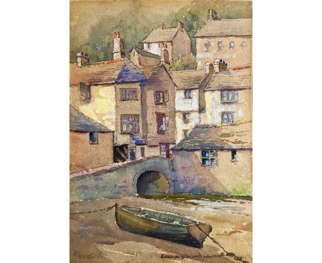 Francis George TROTT (XX) The House on the Props, Polperro Watercolour, signed, inscribed to verso, 34 x 24cm.