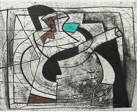 Bryan INGHAM (1936-1997) Teapot, 1986 Etching with hand colouringInitialled, titled and dated 1986Numbered 9/50Plate size 14.