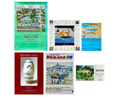 A collection of 26 exhibition posters  Artists include Fred Yates, Bernard Leach, Alfred Wallis, Bryan Pearce, etc. Dimension