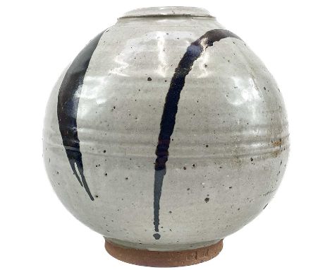 Jason WASON (1946) Globular Vessel  Stoneware, impressed personal and Leach Pottery seals to base, 23cm.There are four chips 