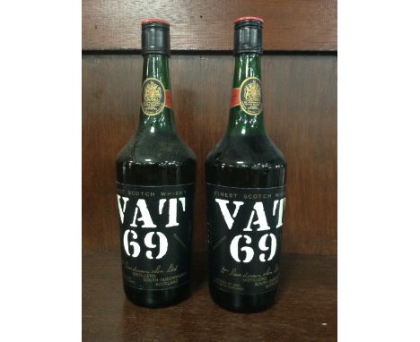 VAT 69 (2) Blended Scotch Whisky 26 2/3 fl.oz, 70° proof. 2 bottles.