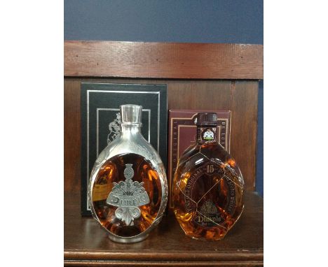 DIMPLE ROYAL DECANTER Blended Scotch Whisky. 75cl, 43° GL, in presentation box. DIMPLE 15 YEARS OLD Blended Scotch Whisky. 70