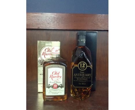 OLD RARITY 12 YEARS OLD Blended Scotch Whisky 75cl, 40% volume, in carton. ANTIQUARY 12 YEARS OLD Blended Scotch Whisky 75cl,