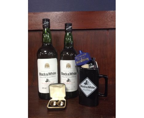 BLACK & WHITE - ONE LITRE Blended Scotch Whisky One litre, 40% volume. BLACK & WHITE Blended Scotch Whisky 75cl, 43% volume, 