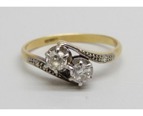 An 18ct gold and diamond ring, 2.4g, O 