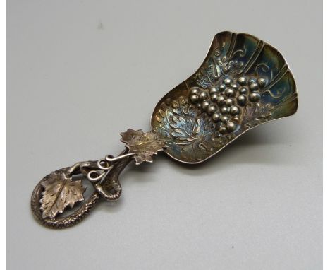 A Victorian silver caddy spoon, Birmingham 1856
