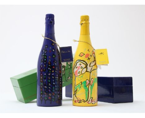 Taittinger "Collection", Vintage Champagne, ontwerp Viera de Silva 1983 en Roberto Matta 1992, met certifcaat en in doos.